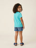 Nautinati Girls' 100% Cotton Pack of 2 Graphic & All-over Floral Print Crew Neck T-shirts