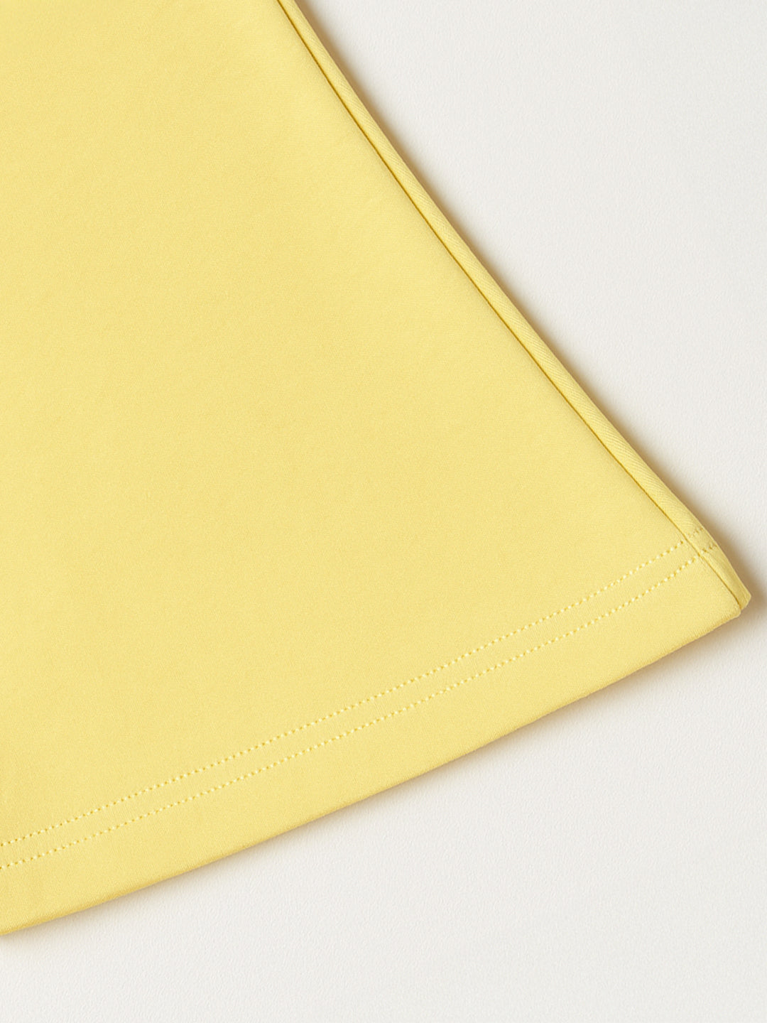 Nautinati Lemon Yellow Cotton Lycra Rib Fitted & Flared Leggings For Girls