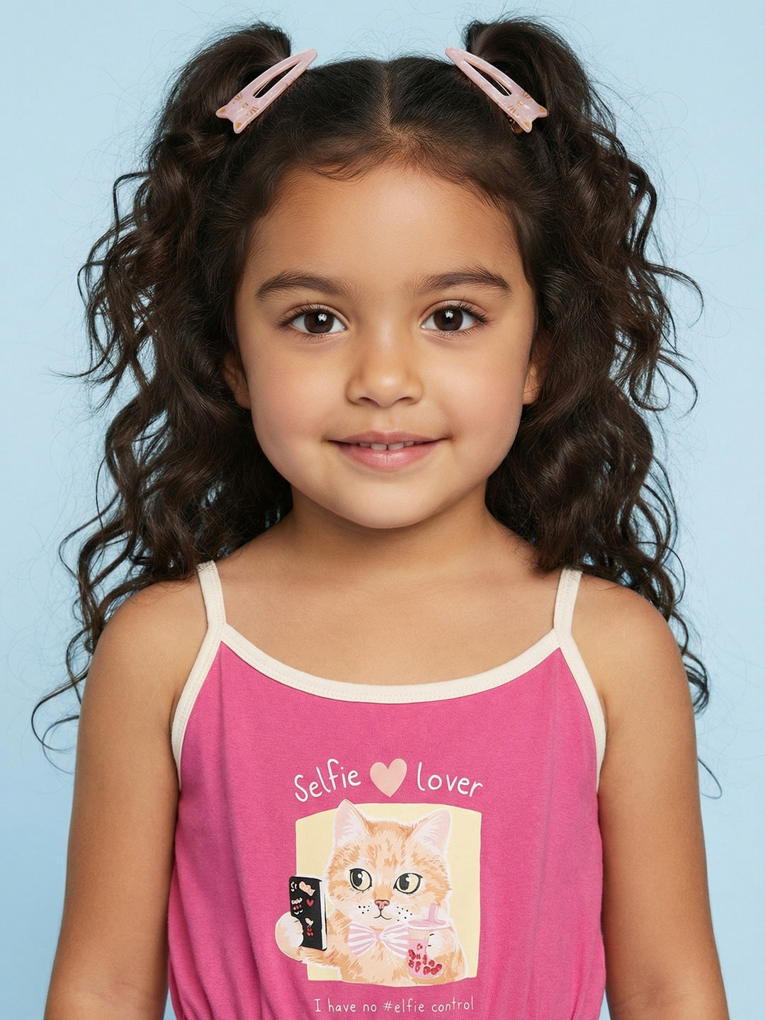 Nautinati Girls' 100% Cotton Graphic Printed  Jumpsuit with Elasticated Waist