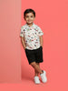Nautinati Boys 100% Cotton Racing Printed Oversized Resort Shirt and Shorts Set