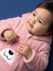 Nautinati Baby Girls Regular Fit Hooded Bear Fur Sleepsuit with Front Zip