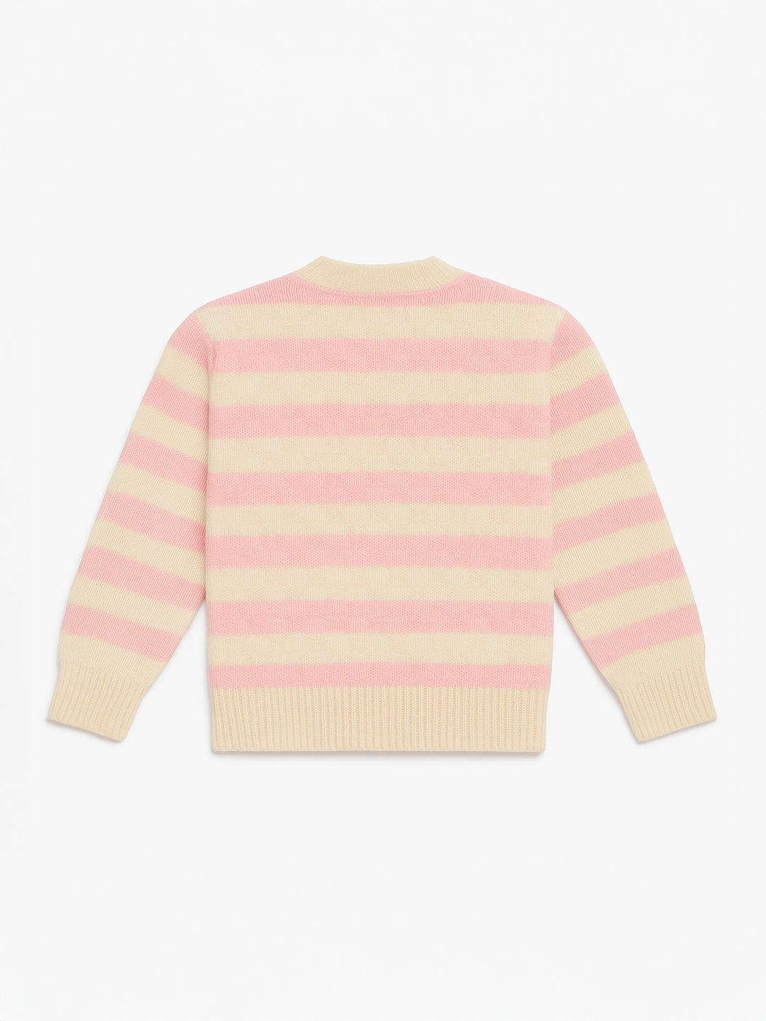 Nautinati Pink And White Sweater Set With Cap For Infant Girls