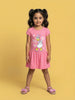 Nautinati Girls' 100% Cotton Disney Daisy Duck Floral Placement Print A-line Dress