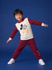Nautinati Boys Disney Mickey Mouse Puff Printed Oversized Hoodie and Jogger Set