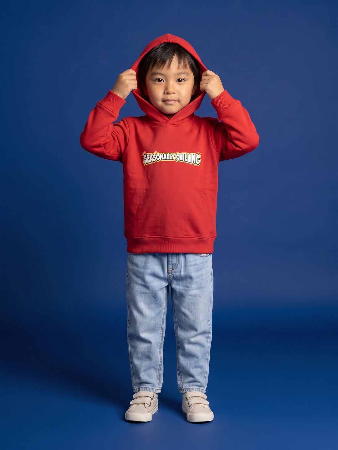 Nautinati Boys Disney Christmas Mickey Mouse Oversized Puff Printed Hooded Sweatshirt