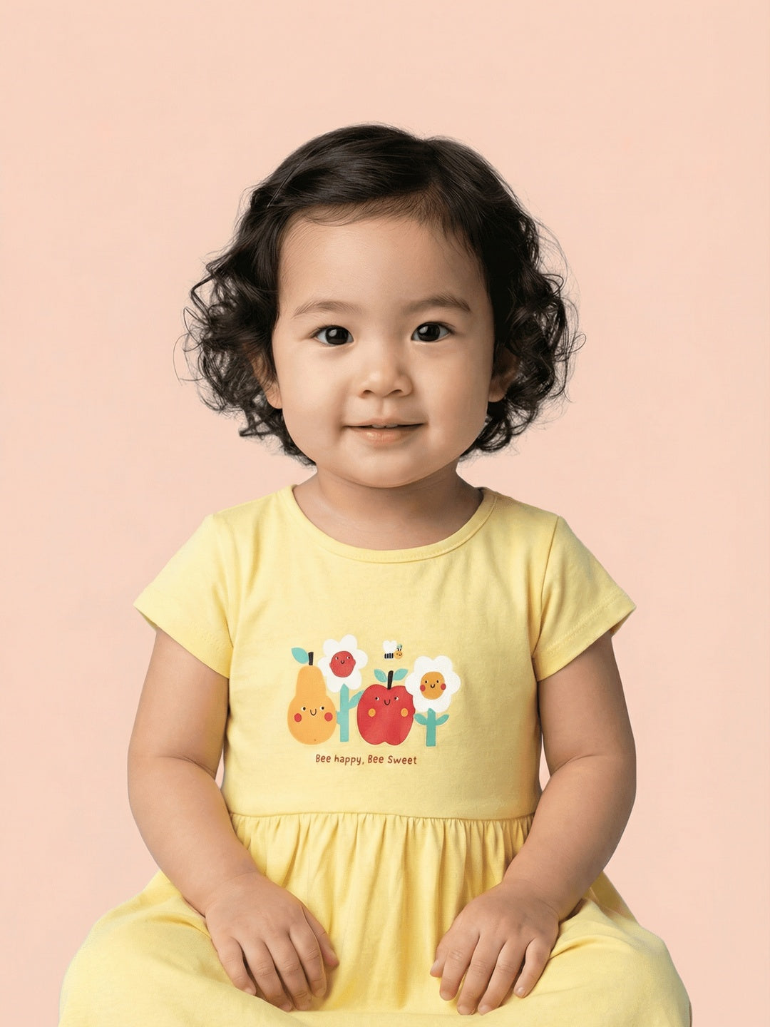 Nautinati Baby Girls' 100% Cotton Pack of 2 Tropical-theme Floral, Fruit Graphic Print Dresses