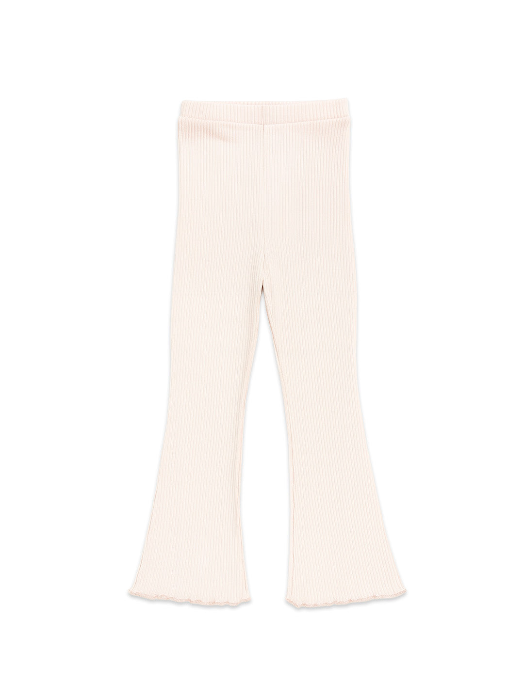 Nautinati Derby Rib Cotton Peach Top And Leggings Set For Girls