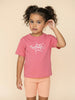 Nautinati Girls Pink Cotton Cowgirl Print Oversized Fit Crew Neck T-shirt and Elasticated Shorts Clothing Set