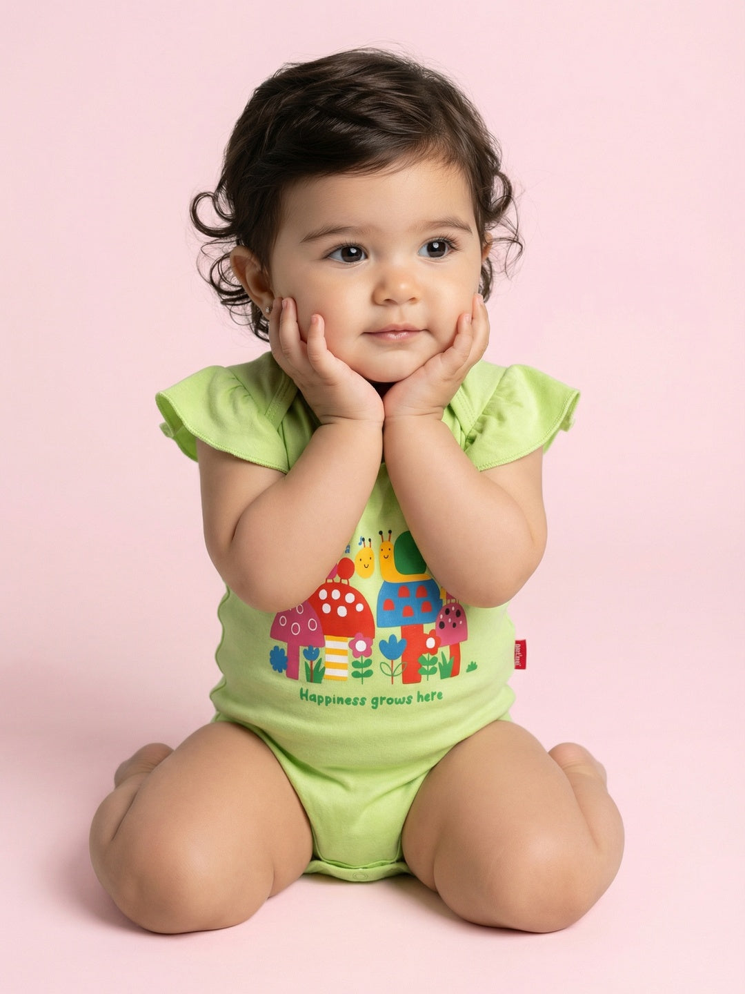 Nautinati Baby Girls' 100% Interlock Cotton Pack of 2 Tropical Print Bodysuits with Cute Frill Details