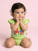 Nautinati Baby Girls' 100% Interlock Cotton Pack of 2 Tropical Print Bodysuits with Cute Frill Details