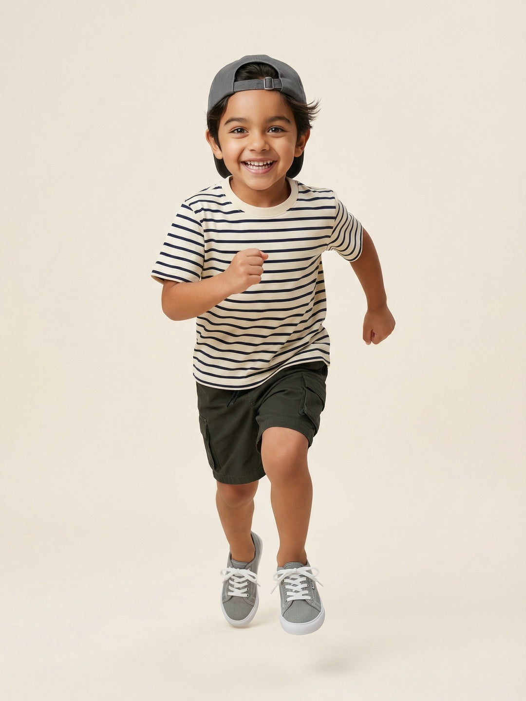 Nautinati Boys 100% Cotton Woven Solid Multi-pocket Cargo Shorts