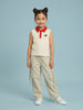 Nautinati Girls' Woven Baggy Fit Printed Parachute Pants with Pocket Details