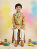 Boys' 100% Cotton Festive Forest-print Resort Style Kurta & Pyjama Set
