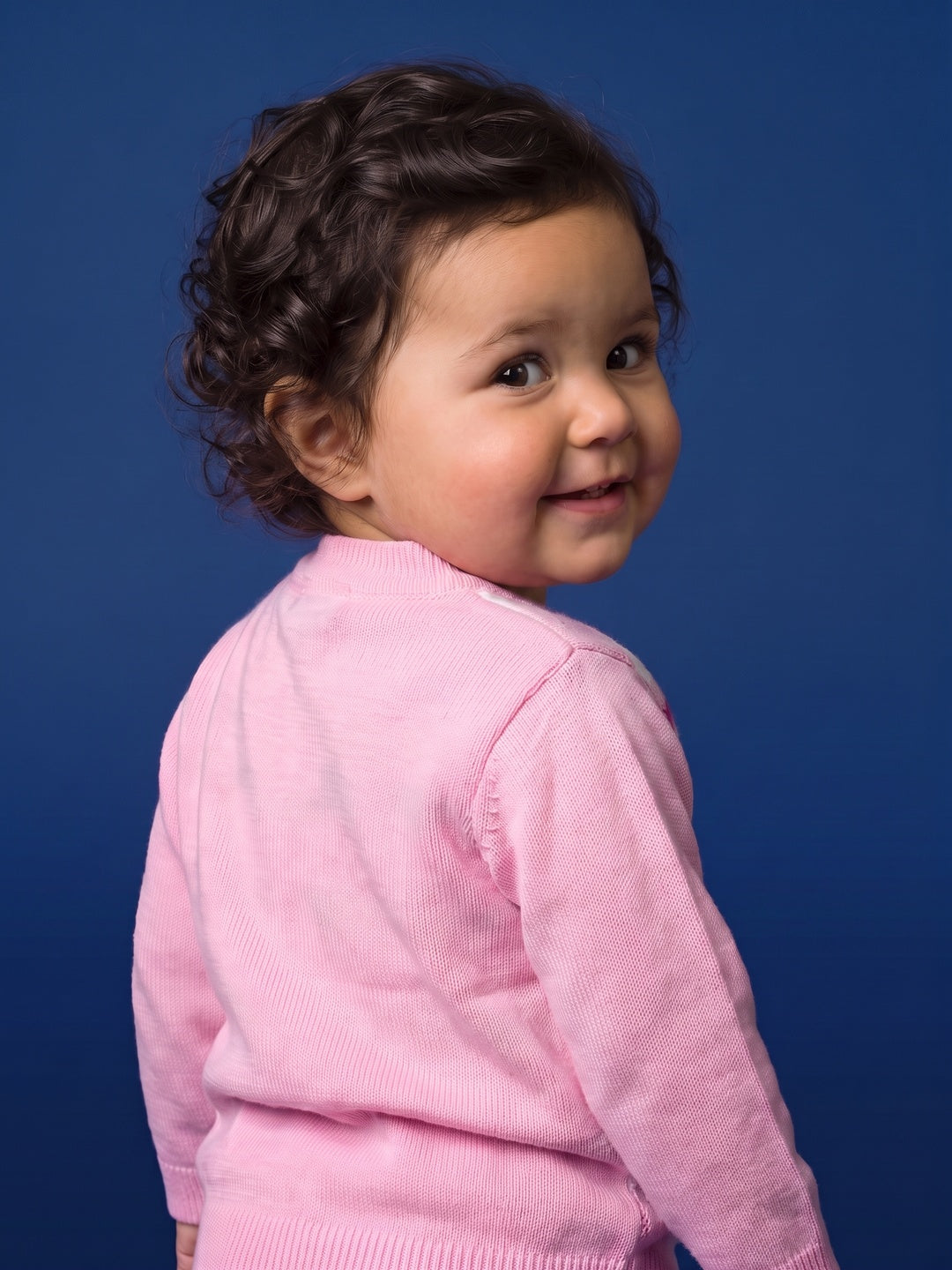 Nautinati Baby Girls Striped Pink Sweater & Pyjama Set