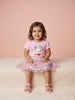 Nautinati Baby Girls Party Clothing Set with Sequin Skirt and Cotton Pink Puff Sleeve Top