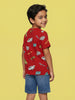 Nautinati Boys' 100% Cotton Pack of 2 Racing Graphic & All-over Print Crew Neck T-shirts