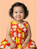Nautinati Baby Girls' 100% Cotton All-over Floral Print Frilled A-line Dress