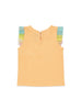 Nautinati Peach Top With Colourful Frilled Skirt For Girls