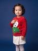 Nautinati Baby Girls Puppy Knit Relaxed Fit Pom Pom Sweater