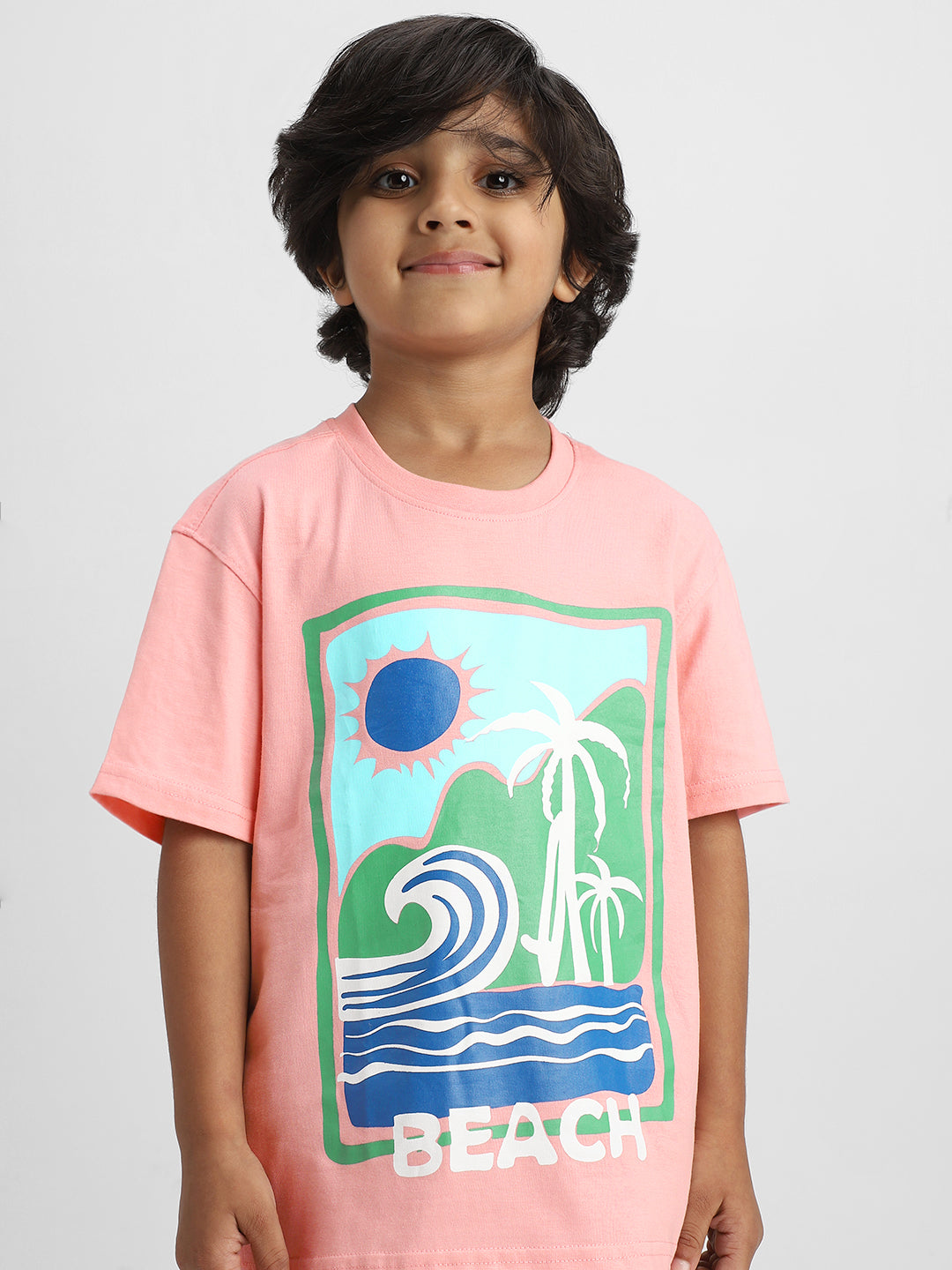 Nautinati Printed T-shirt and Denim Shorts Set for Boys | Age 2 - 10 Years