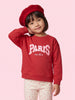 Nautinati Girls Oversized Varsity Puff Printed Sweatshirt and Flared Leggings Set