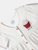 Nautinati White and Pink Printed  Top and Leggings Set for Girls