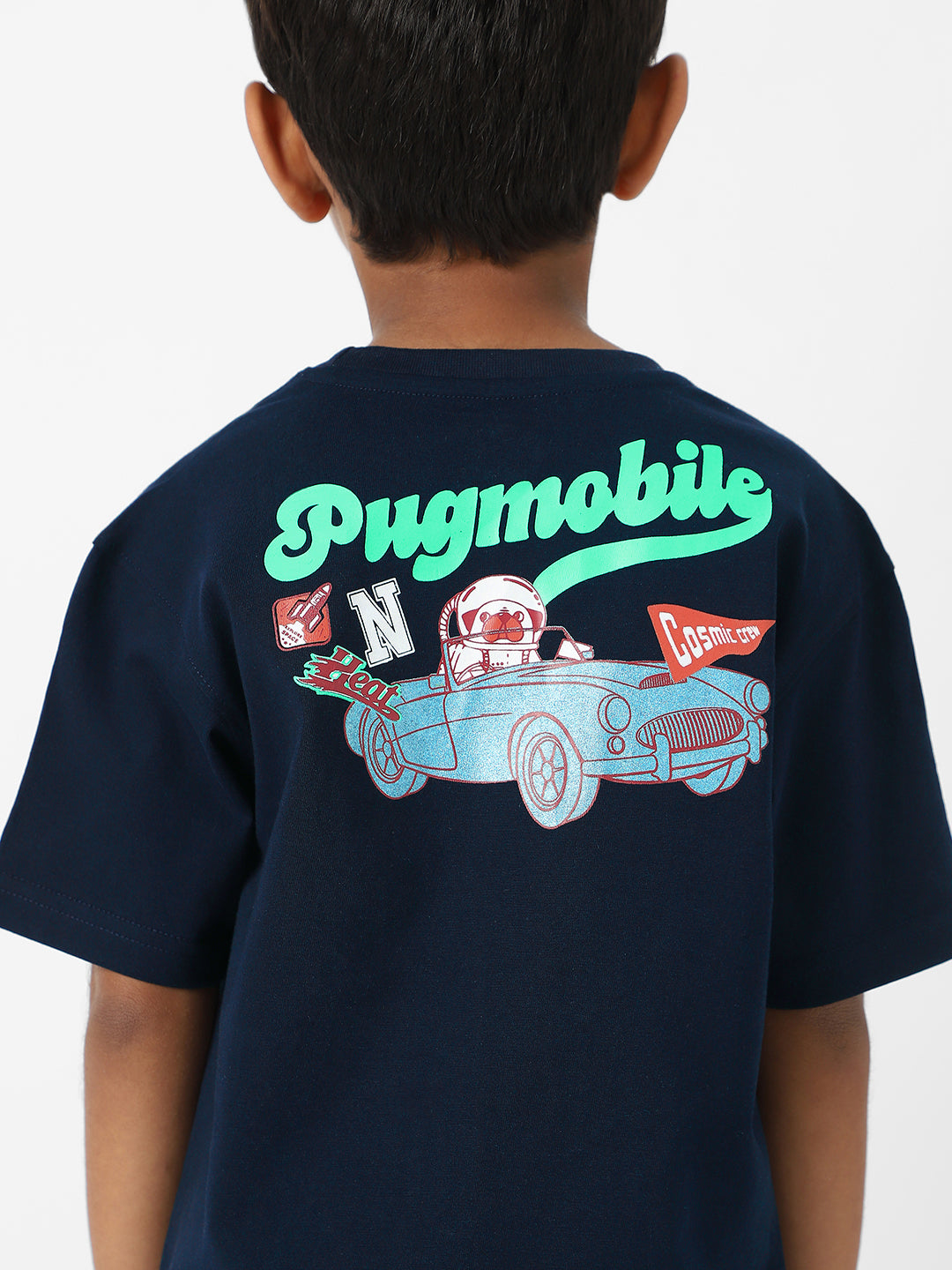 Nautinati Boys' Cotton Pugmobile Print T-shirt