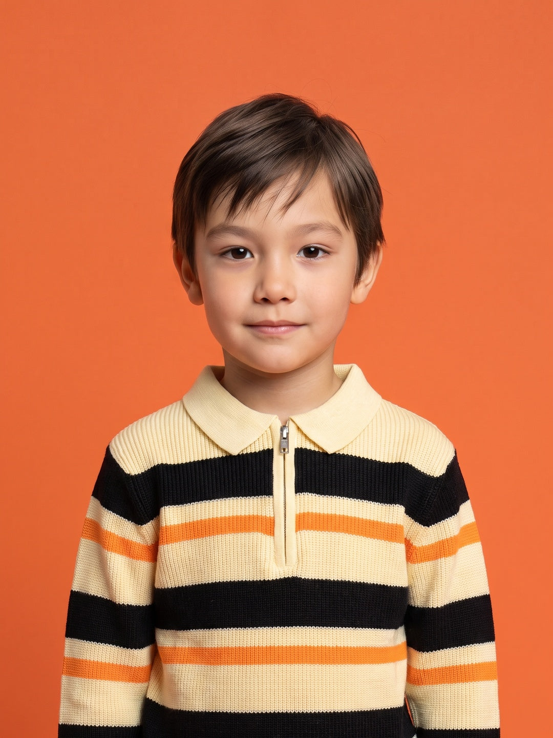 Nautinati Boys Relaxed Fit Striped Collar Sweater, Age  2-10 Years