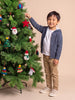 Nautinati Boys Cable Knit Zip-Up Full Sleeve Sweater, Relaxed Fit