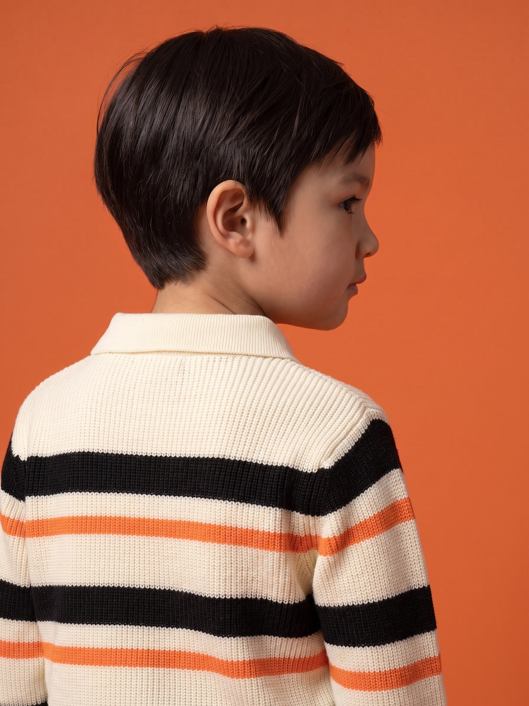 Nautinati Boys Relaxed Fit Striped Collar Sweater, Age  2-10 Years