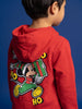 Nautinati Boys Disney Christmas Mickey Mouse Oversized Puff Printed Hooded Sweatshirt