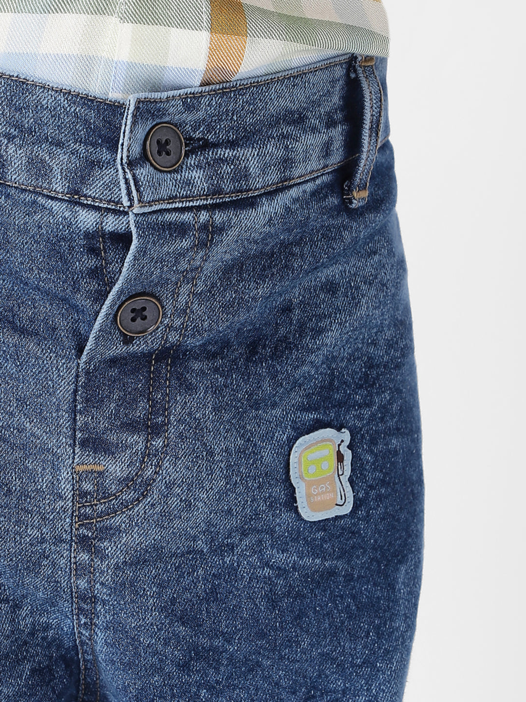 Nautinati Boys' Cotton Denim Cargo Jeans with Badge Detailing