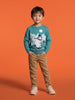 Nautinati Boys Polar Bear Blue Relaxed Fit Round Neck Sweater