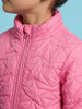 Nautinati Pink Quilted Star Pattern Puffer Jacket for Girls