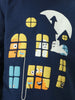 Boys Navy Printed Winter Sweatshirt