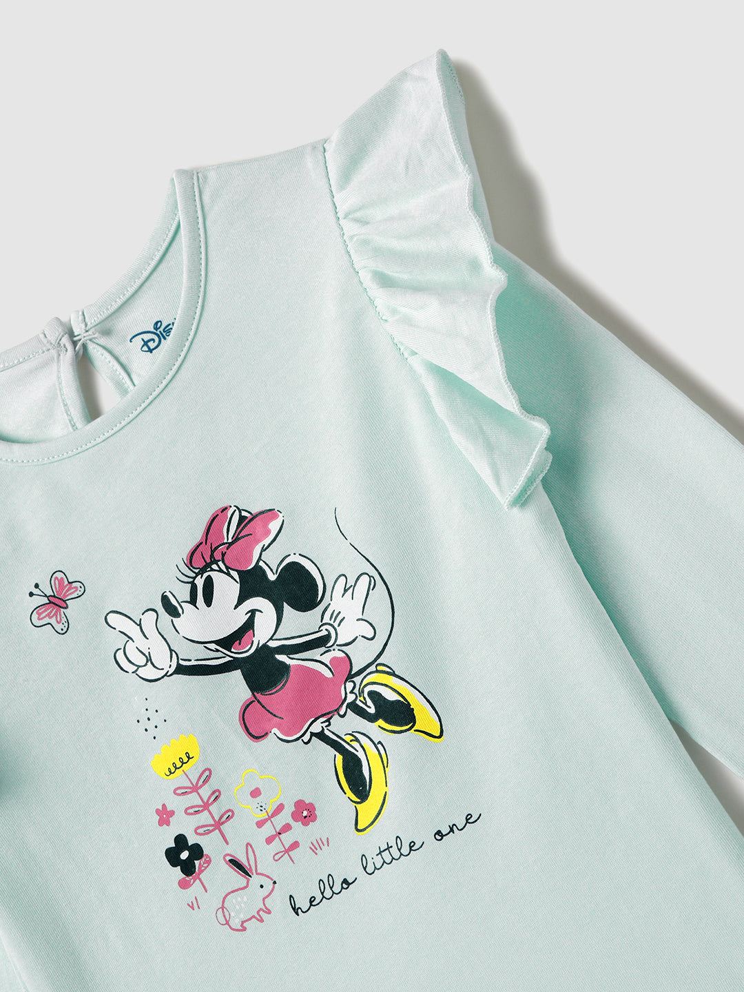 Nautinati Infant Girls’ Cotton Minnie Mouse Printed Top and Striped Pants