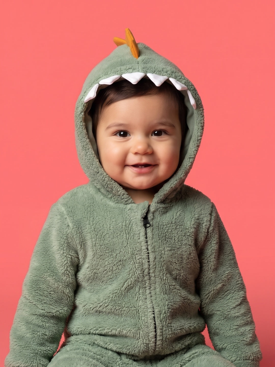 Nautinati Baby Boys Dino Fur Sleepsuit, Age 0-2 Years