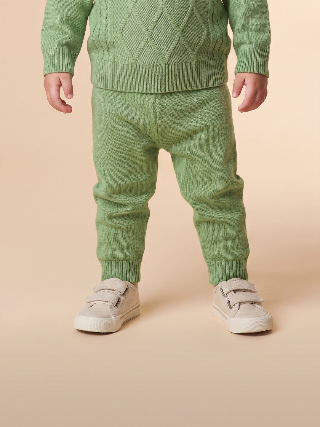 Nautinati Baby Boys Cable Knit Sweater & Jogger Set with Button Closure, Relaxed Fit