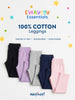 Nautinati Girls' 100% Cotton Pack of 2 Regular Fit  Solid Essentials Leggings