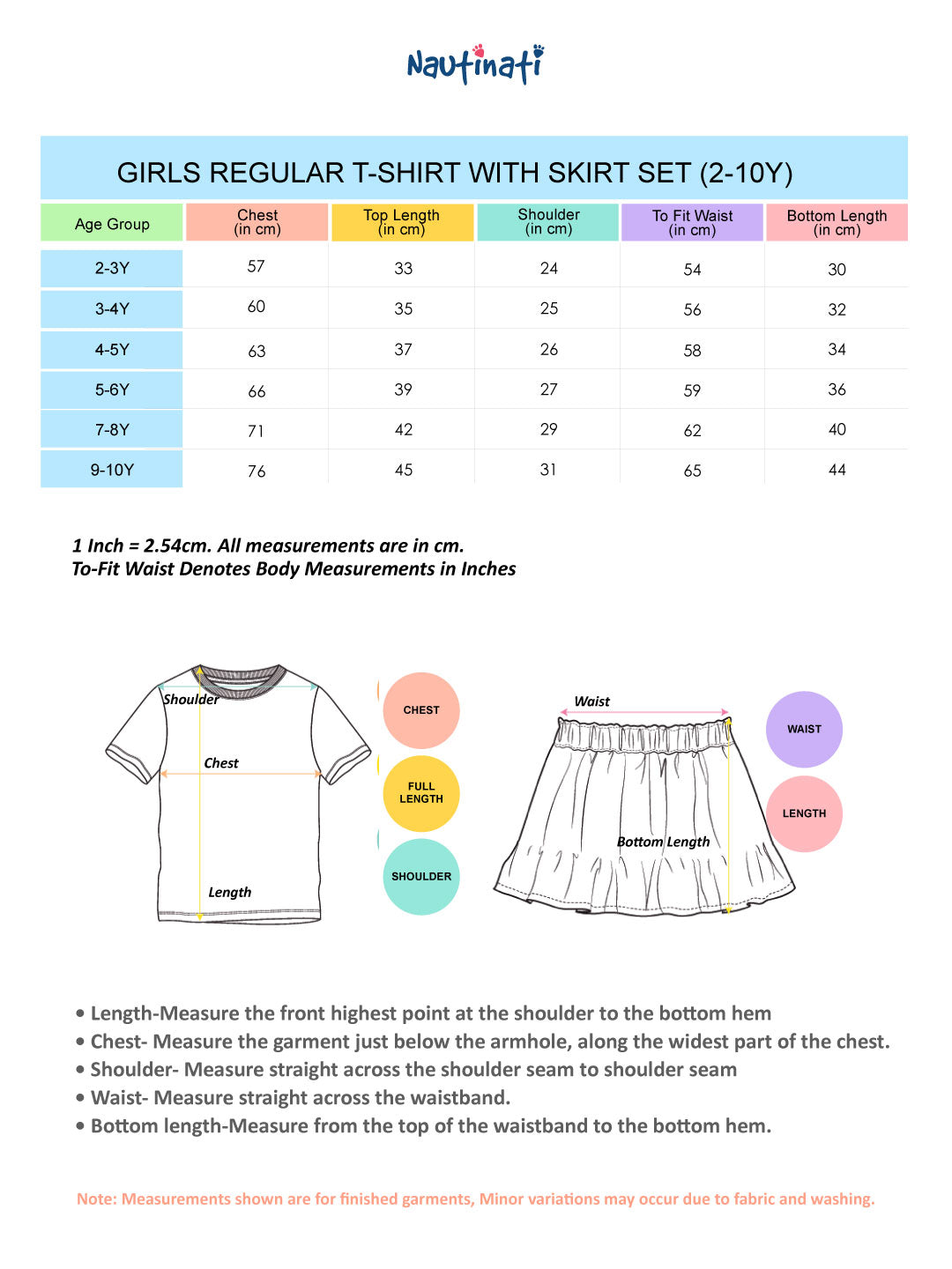 Nautinati Girls Varsity Graphic Cotton Regular Fit Crew Neck T-shirt and All Over Print Crepe Skirt Clothing Set