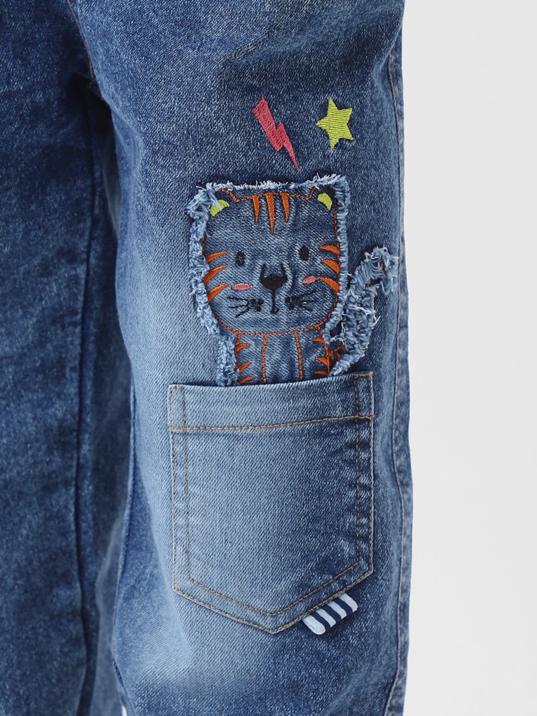 Nautinati Boys Patch Pocket with Cat Denim Jeans