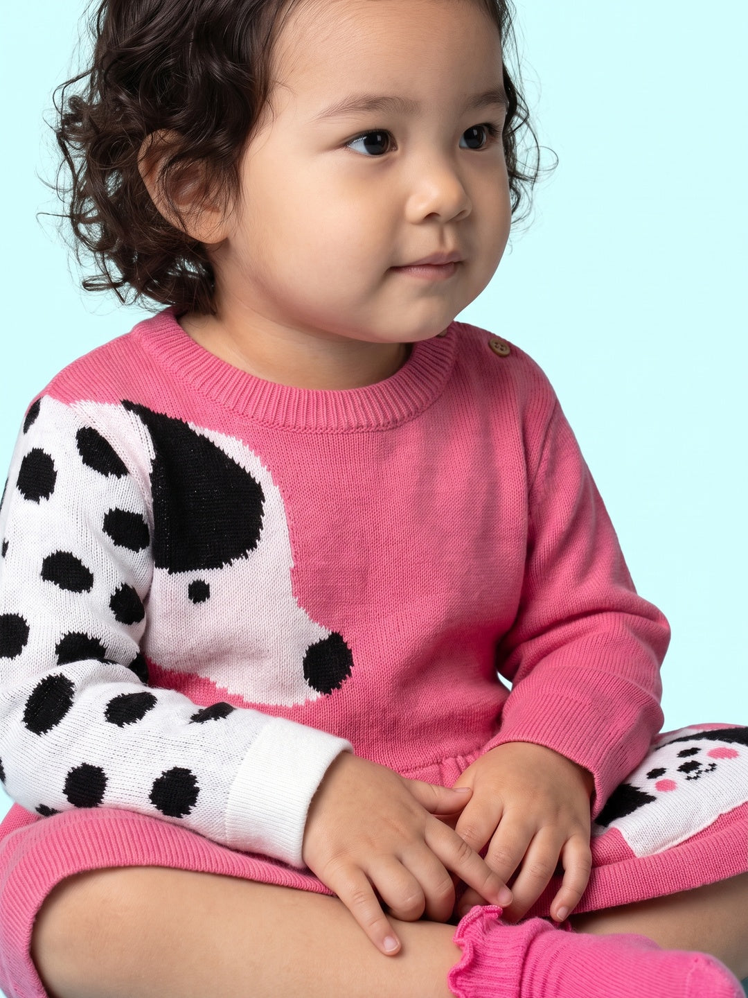 Nautinati Baby Girls Dalmatian Sweater Dress, Age 3 Months-2 Years