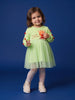 Nautinati Baby Girls Christmas Reindeer Sweatshirt Frock with Pom Pom Applique Sleeves