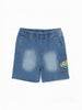 Nautinati Orange & Blue Cotton T-Shirt With Denim Shorts Set For Boys