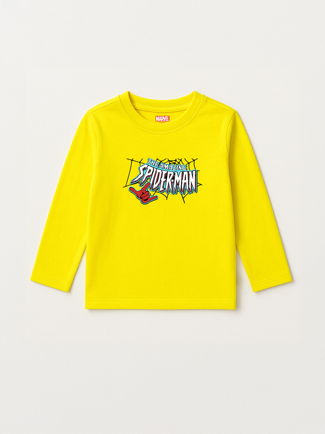 Nautinati Pack Of 3 Orange, Yellow & Blue Cotton Spiderman T-Shirts For Boys