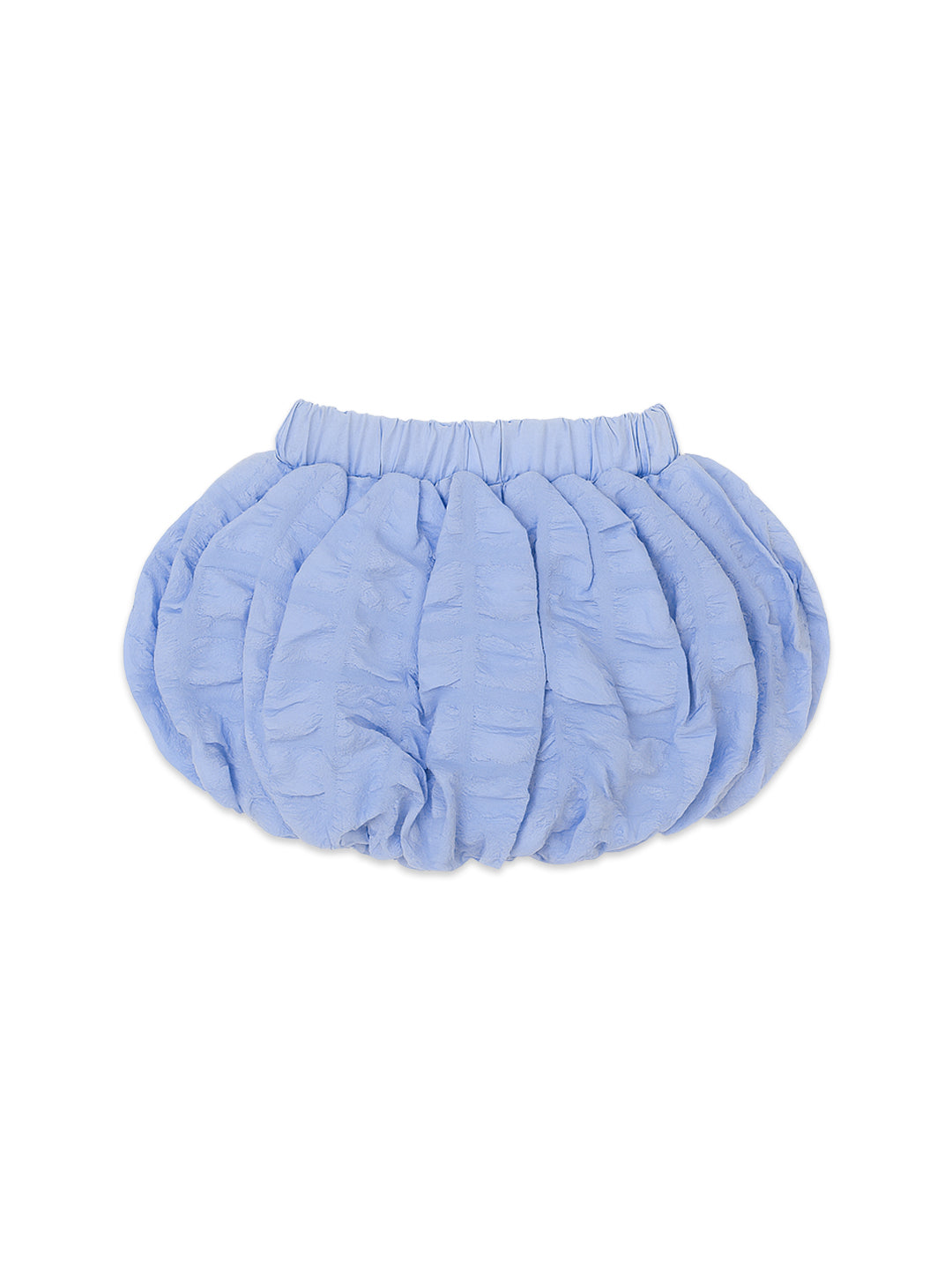 Nautinati White Printed Top And Blue Balloon Skirt For Girls