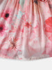 Nautinati Girls Satin Floral Print Party Frock With Waistband