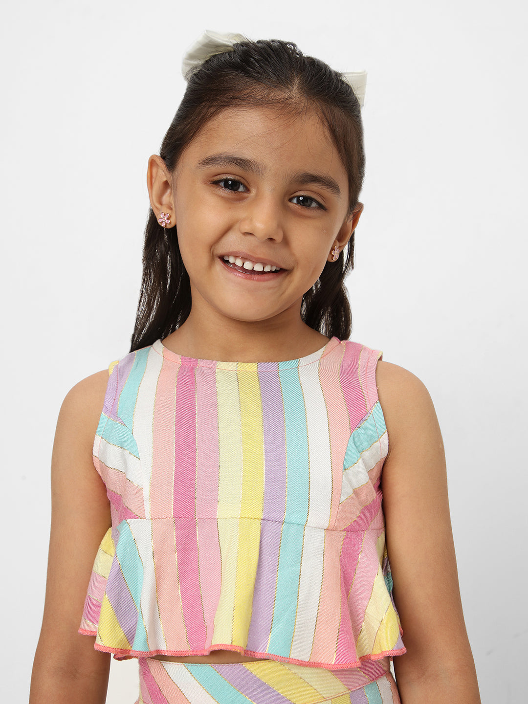 Nautinati Girls' Multicolour Printed Combo Set of Top and Shorts