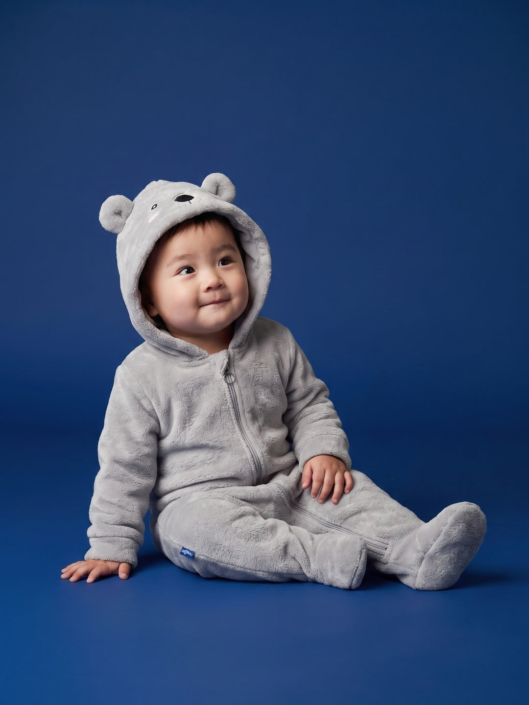 Nautinati Baby Boys Regular Fit Hooded Koala Fur Sleepsuit with Front Zip