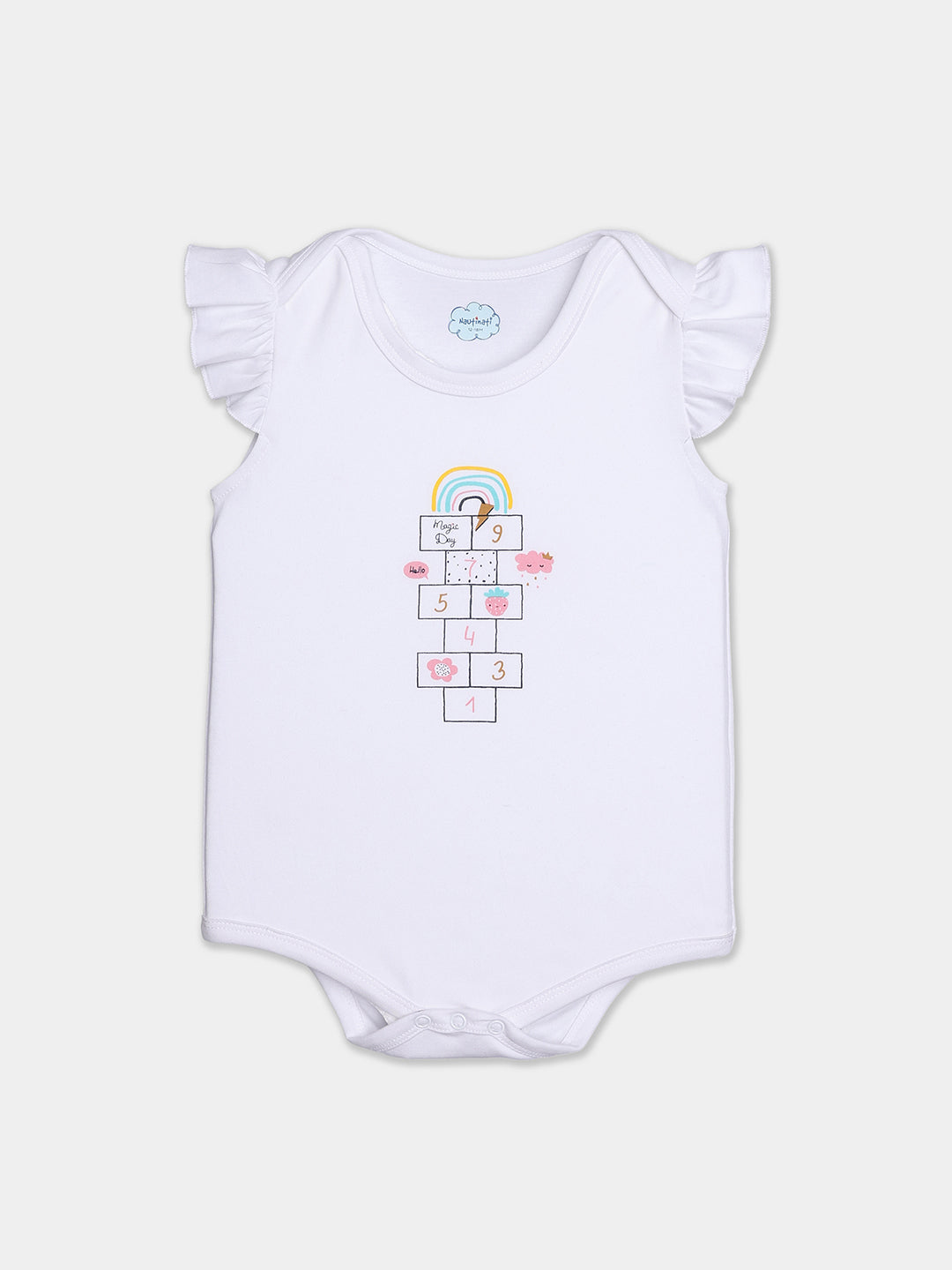 Nautinati Cotton Printed Pack Of 2 Bodysuits For Infant Girls